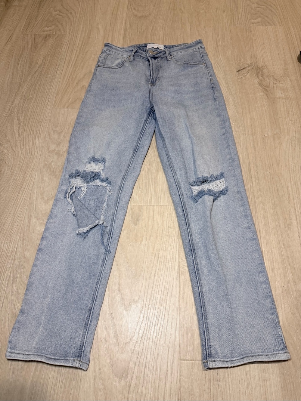 Risen Light Blue Distressed Women's Jeans